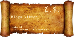 Blegu Viktor névjegykártya